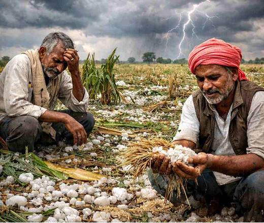 लखीसराय में ओलावृष्टि से फसलें बर्बाद, किसानों ने की मुआवजे की मांग